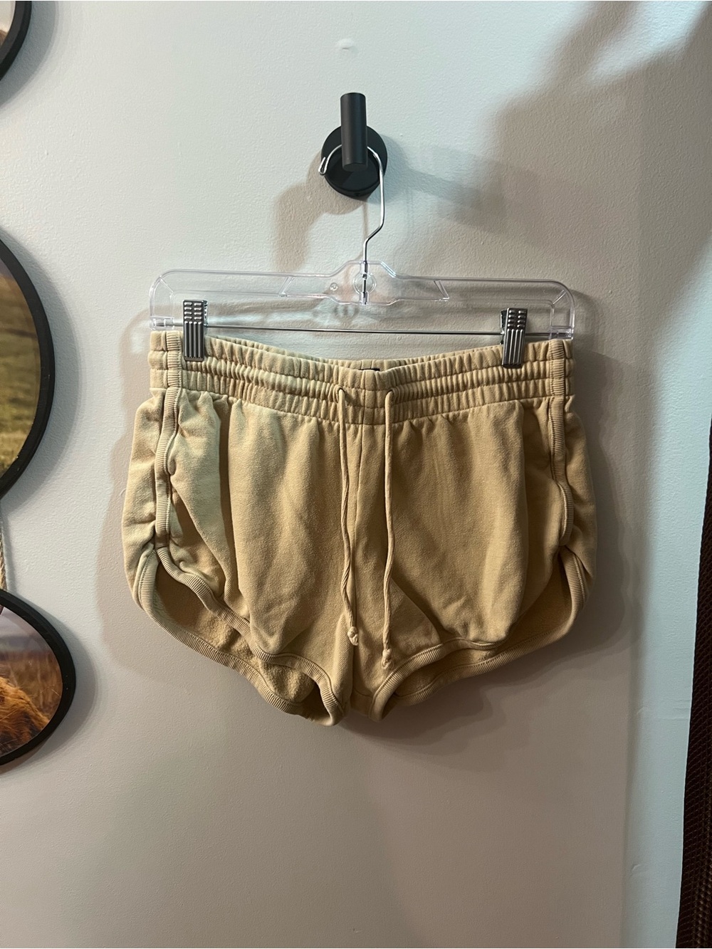 GAP Women's Drawstring Athletic Shorts in Tan